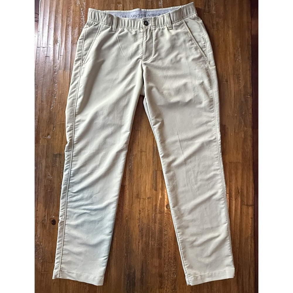 Under Armour Men's Golf Pants Khaki Straight Fit Style 1342264 Size 34x30